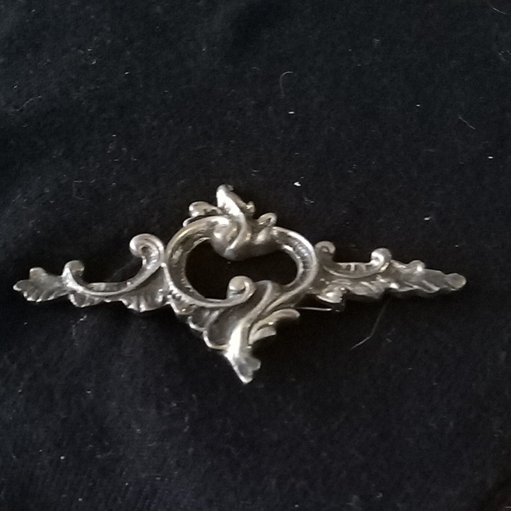 Stephen Dweck Silver-Tone Ornate Scroll Brooch